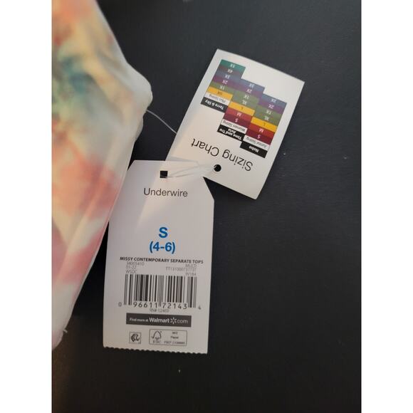 NWT Time and Tru Small 4-6 Pink Tie dye bikini top - Picture 4 of 4